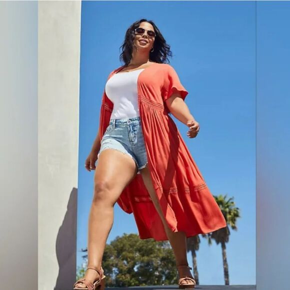 Torrid Gauze Lace Duster Kimono! - Picture 11 of 11